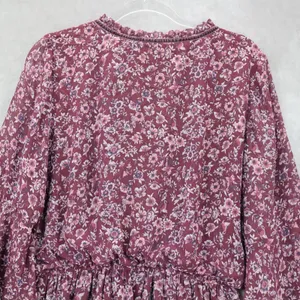 Speechless Purple Floral Fit Flare‎ Boho Ruffle Flirt Bell Sleeve Dress Plus 1X thumbnail 6