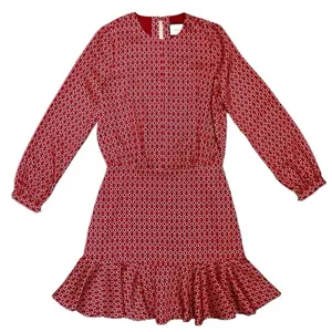 ALEXIS Coretti Mini Dress Silk Blouson Top Flounce Hem Printed Women's Size M thumbnail 5