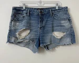 {12} Abercrombie & Fitch Distressed Denim Shorts thumbnail 1