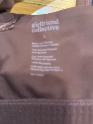 Girlfriend collective Simone high support earth brown bra size large . thumbnail 5