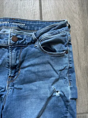Old Navy Blue Distressed Skinny Jeans thumbnail 3