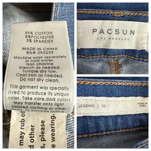 PacSun Perfect Fit Medium Indigo Wash Distressed/ Destroyed Jeggings Size 25 thumbnail 6