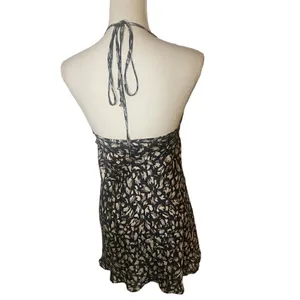 Free People Printed Hang on slip Dress Night Combo Black Tan Size S/P thumbnail 3