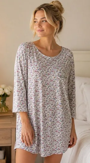 Vintage Victoria's Secret Gold Label Floral Cottagecore Sleep Shirt/Dress S thumbnail 1