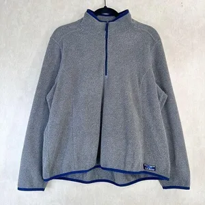 L.L. Bean 1/4 Zip Pullover Fleece Gray Outdoor Hiking Light Jacket Size XL thumbnail 1