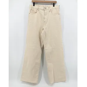 AE77 Stovepipe Selvedge Jeans Women 14 Regular Cream NWT Organic Cotton Straight thumbnail 4