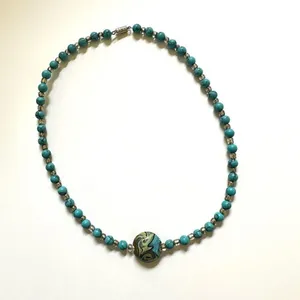 Blue beaded necklace Blue thumbnail 4