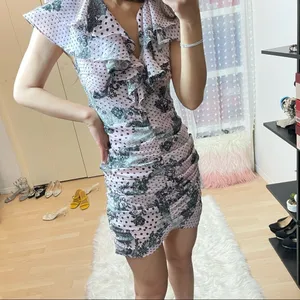 Elliatt Lemniscate Ruched Summer Mini Dress in Pink Multi Floral Size Small NWT thumbnail 7