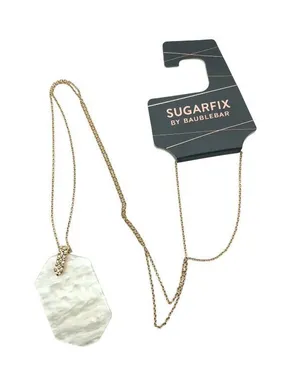 Sugarfix by Baublebar Necklace Graphic Resin Rhinestones White Gold Tone thumbnail 1