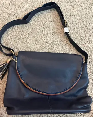 Shoulder bag leather Blue thumbnail 1