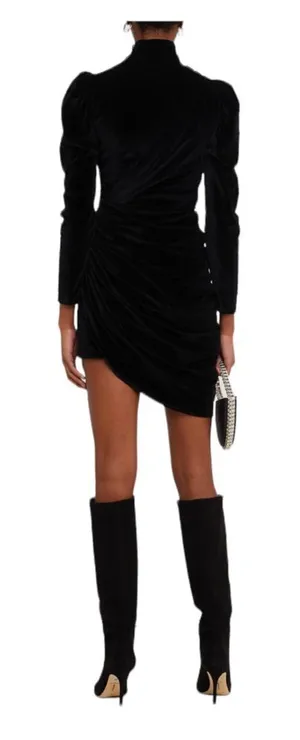 O PT One Pretty Time Black Velvet Lowri Dress SZ L‎ thumbnail 1