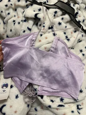 Silky Lavender Tie Up Top Purple thumbnail 2