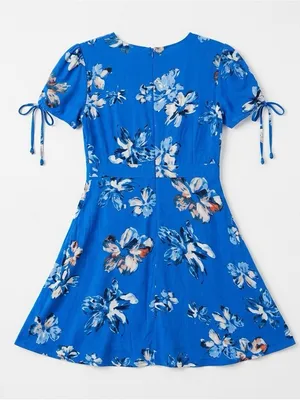 Lulus Women’s Bloomin' Love Blue Floral Pattern Skater Dress Size M thumbnail 12