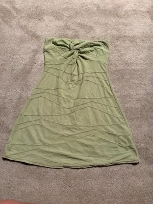 PrettyLittleThing Olive Green Strapless Mini Dress – Size 10 thumbnail 2