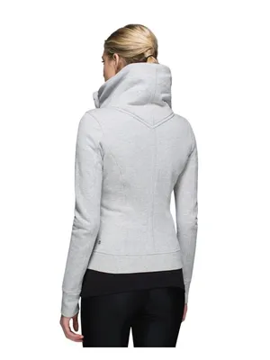 Lululemon Karmacollected Jacket Heathered Light Gray Size 10 Athleisure Workout thumbnail 12