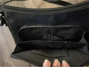 Y2K Black Leather Satchel Buckle Handbag thumbnail 3