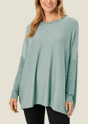 MASAI Women's Jadeite Fanacy Jumper Green Long Sleeve Relaxed Sweater‎ Large thumbnail 1