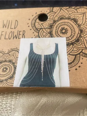 Wild Flower Silver Tone Long Statement Bib Necklace Fringe Festival Boho New NWT thumbnail 2
