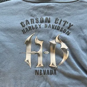 Harley-Davidson Vintage 2004 Y2K Blue Short Sleeve Tee Graphic T Shirt SZ M Bike thumbnail 13