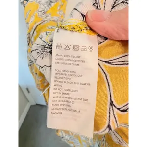 Bardot Floral Midi Dress Womens‎ 8/M Yellow Lace Up Boho Summer Tropical V-Neck thumbnail 8