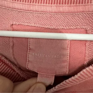 American Eagle Slouchy Coral Pink Oversized Crewneck Sweatshirt thumbnail 3