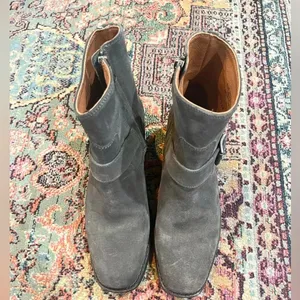 FINAL PRICE Frye Hannah Engineer Gray Grey Suede Boots thumbnail 8