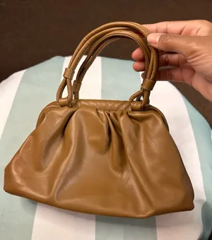 Women's Tan Gathered Top-Handle Bag thumbnail 1