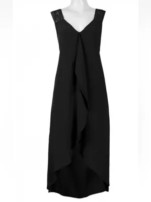 Adrianna Papell Dress Size 8 Black High Low Hem Sleeveless NWT thumbnail 6