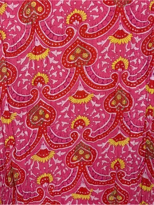 Vibrant Pink, Red, and Yellow Scarf with Glitter and Bead Details thumbnail 2