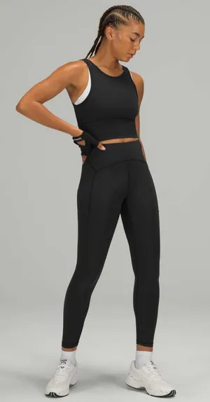 Lululemon Power Thru High Rise Tight 25" Black style W5CVIS size 8 thumbnail 1