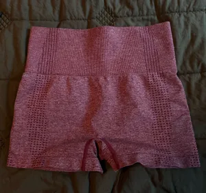 Seamless High-Waist Ribbed Pink Women’s Shorts thumbnail 1