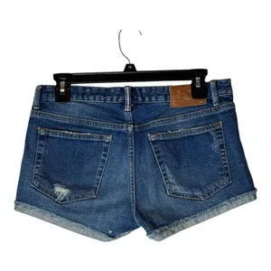 Zara Woman‎ Shorts Women 4 Blue Premium Selvedge Denim Distressed Jean Shorts thumbnail 2