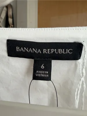 NWT! Banana Republic White Linen Cotton Blend Button-Front Dress Size 6 thumbnail 4