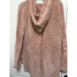 POL‎ Chenille Pom Pom Hoodie Distressed Knit Sweater Pink Size Medium thumbnail 9