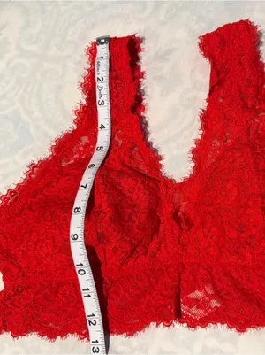 aerie Red Lace Longline Bralette size L thumbnail 12