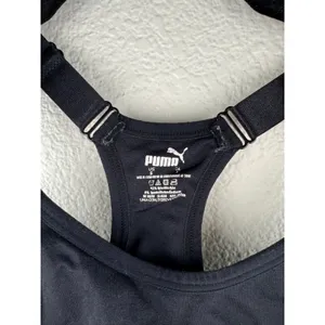 Puma Black Seamless Racerback Sports Bra Size S Low Impact Workout Fitness‎ thumbnail 2