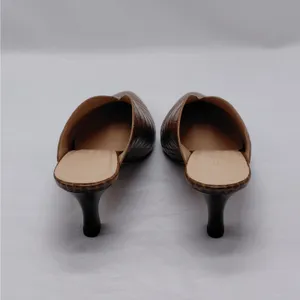 $289 NWT Club Monaco Mule Heels Women's Sz 7 Brown Croc Embossed Pointed Toe thumbnail 11