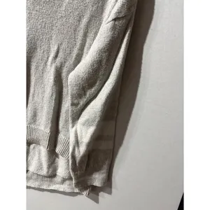 American‎ Eagle Knit Hooded Pullover Sweater Light Gray Button Neck Size L thumbnail 4