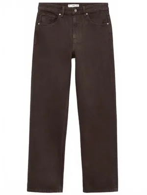 Mango Miami Medium-Rise Straight-Fit Jeans NWT Chocolate Size 0 EUR 32 thumbnail 4