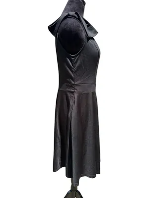 NWOT JASAMBAC Black One Shoulder Bow A-Line Cocktail Dress‎ with Pockets Size L thumbnail 4
