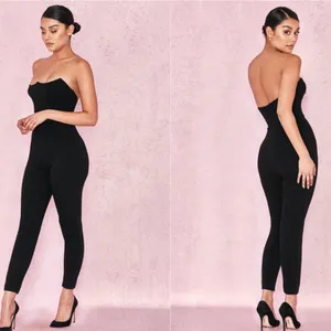 HOUSE OF CB Millie Black Strapless Jumpsuit thumbnail 2