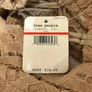 Free People Adella Bralette Womens XS Nude Tan Boho Lace Crochet Festival New thumbnail 6