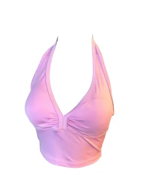 Pink Frankies Bikinis Active halter crop top in a small #activewear #halter thumbnail 2