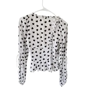 For Love & Lemons Willow Black & White Heart Blouse thumbnail 7
