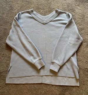 Blue Aerie V-Neck Oversized Crewneck thumbnail 1