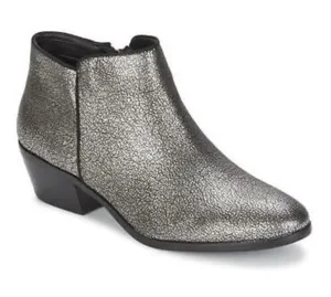 Sam Edelman Petty Ankle Boots Chelsea Bootie Zip Metallic Silver Leather 8.5 thumbnail 1