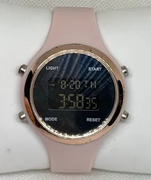 Digital quartz women’s watch pink rose gold tone 37mm silicone band running thumbnail 1