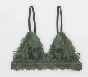 Aerie Green Rebel Lace Triangle Bralette thumbnail 1
