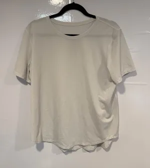 Lululemon‎ Abrasion Crew Neck T-Shirt in Off-White thumbnail 1