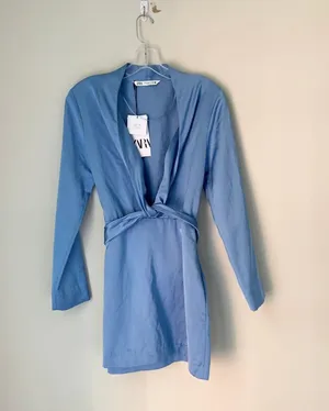 Satin Knotted Mini Dress thumbnail 2
